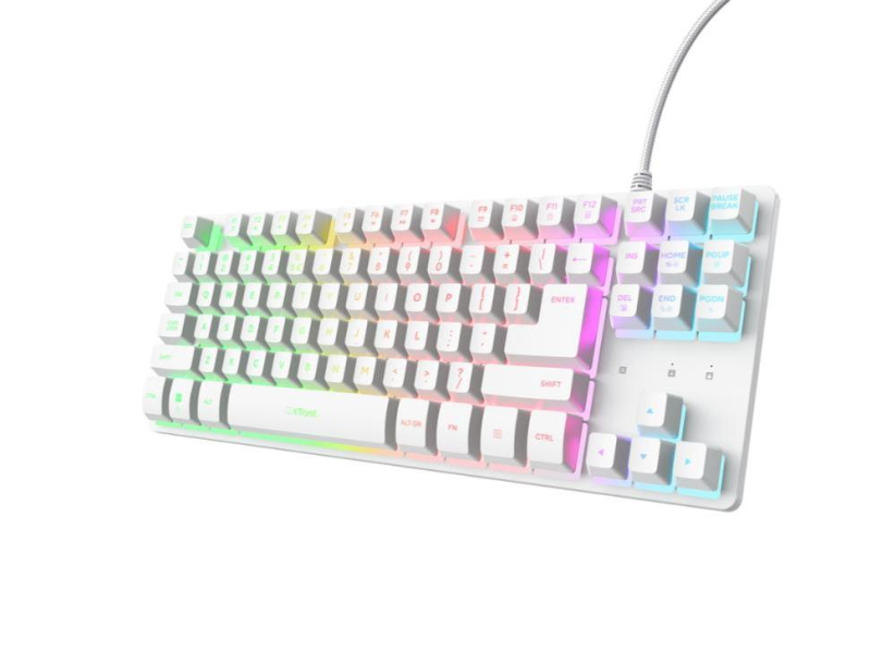 TRUST GXT 833W Thado TKL Keyboard white Illuminated/USB-A/US