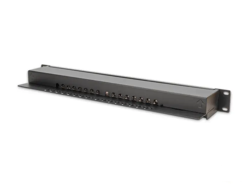 Digitus Patch panel puni, shielded 16-port, CAT 6, 1U, rack mount, crni