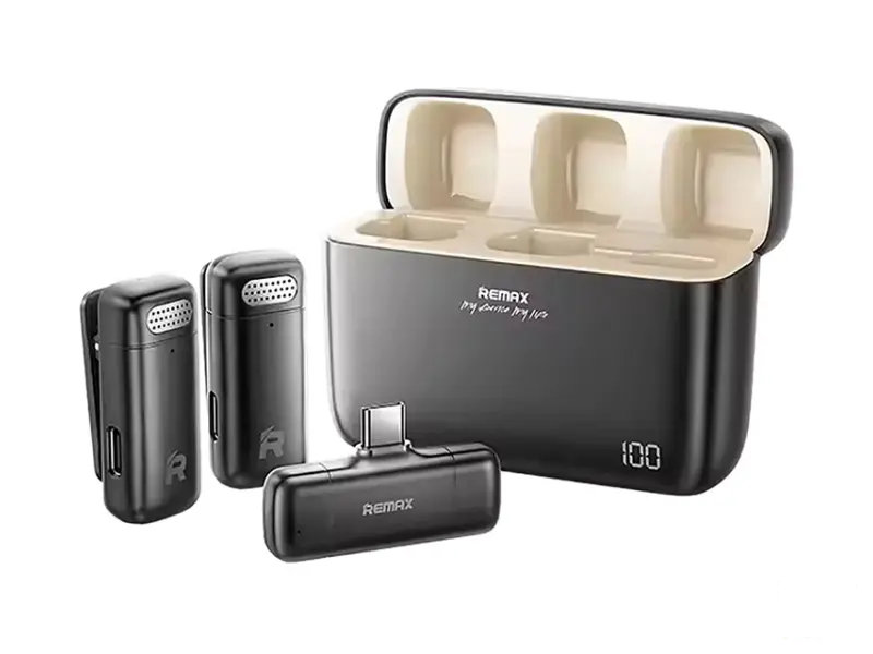 REMAX K15 2in1 Bežični mikrofon USB Tip C crni 