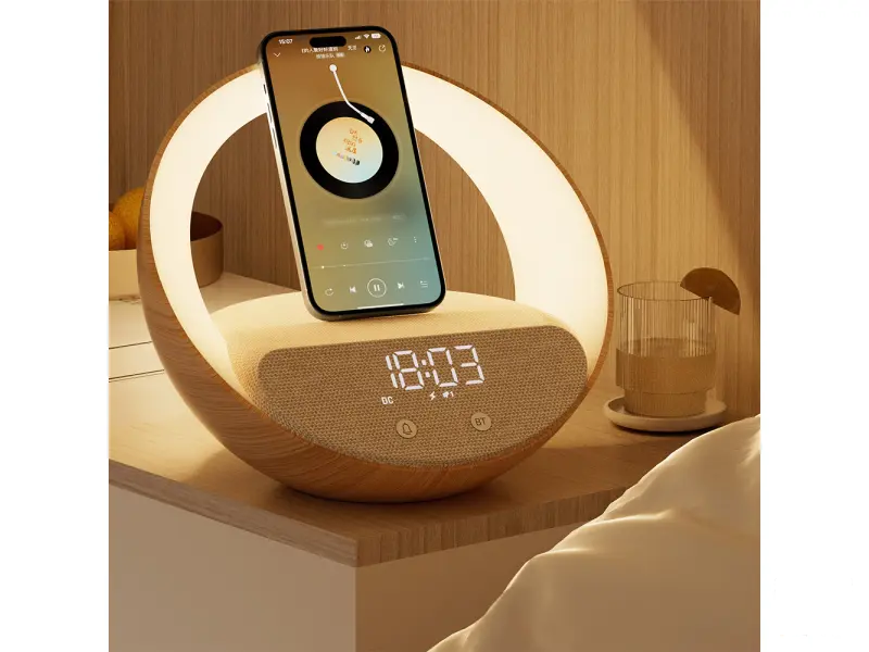 Moye Aurora Glow Lamp with Clock, Wireless speaker and Wi-Fi charger