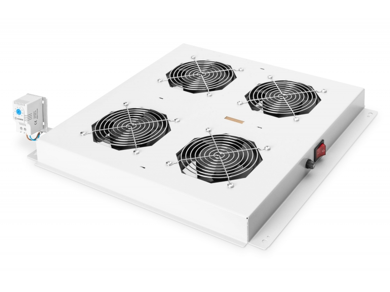 Digitus Roof ventilator unit, Unique network and Dynamic Basic 4 fans, thermostat, switch, grey (RAL 7035)