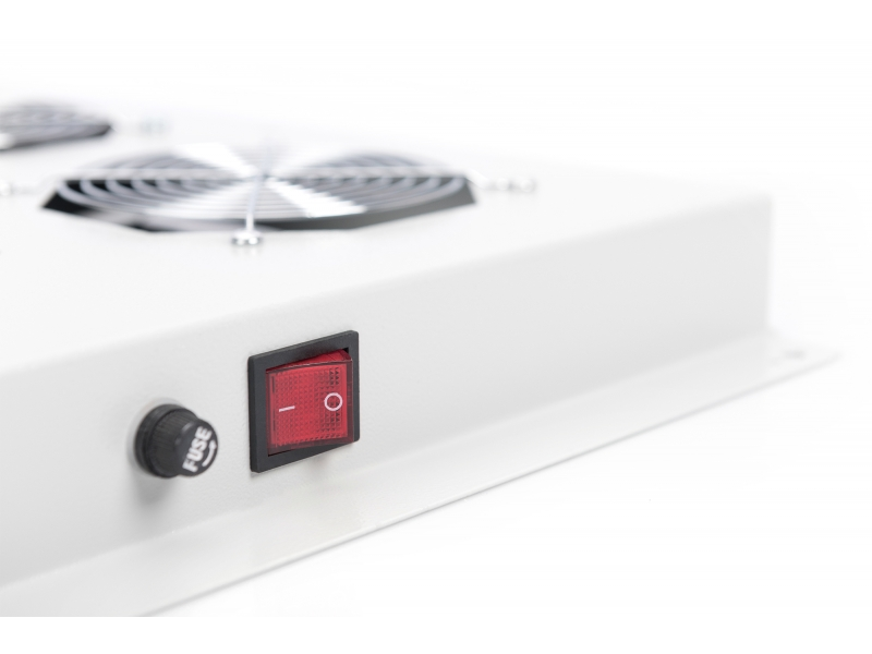 Digitus Roof ventilator unit, Unique network and Dynamic Basic 4 fans, thermostat, switch, grey (RAL 7035)