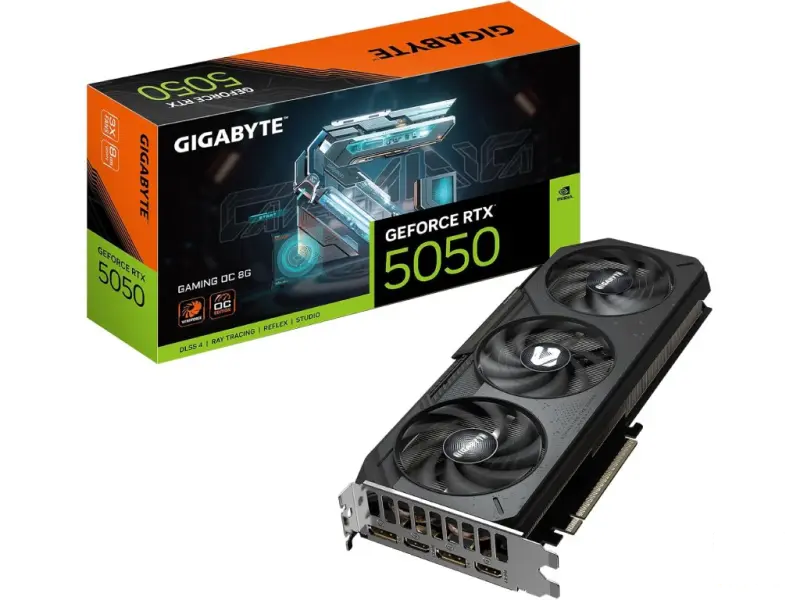 GIGABYTE VGA GeForce RTX 5050 GAMING OC 8G GDDR6, 128 bit, DP*2(2.1b)/HDMI*2(2.1b)