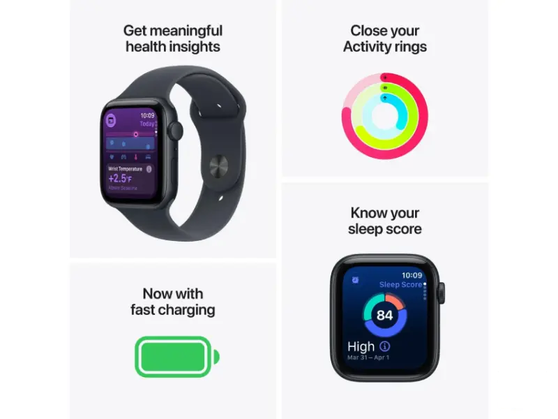 APPLE Watch SE 3 GPS 40mm Starlight Aluminium Case with Starlight Sport Band - M/L (meh54rk/a) 