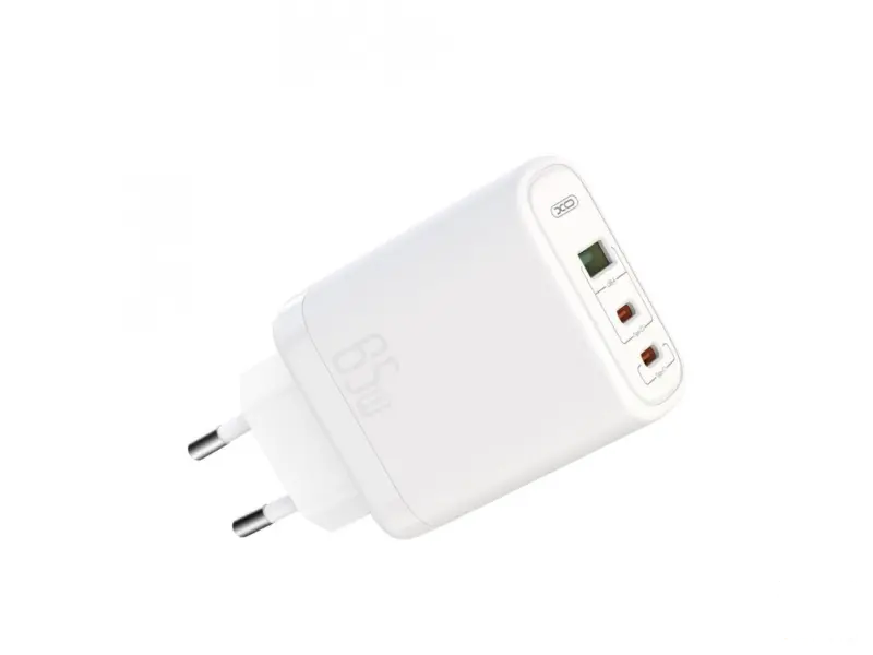 XO wall charger CE04 PD 65W 2x USB-C 1x USB white