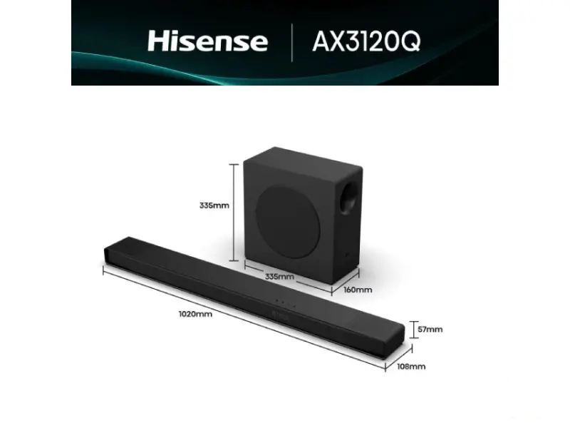 HISENSE AX3120Q Dolby Atmos soundbar sa bežičnim subwooferom crni 