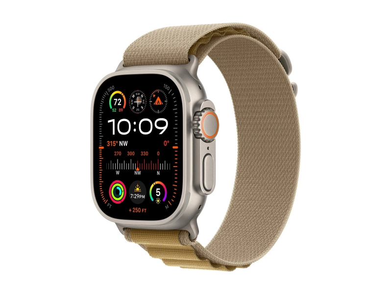 APPLE Watch Ultra2 v2 Cellular 49mm Natural Titanium Case with Tan Alpine Loop - Medium (mx4f3se/a)