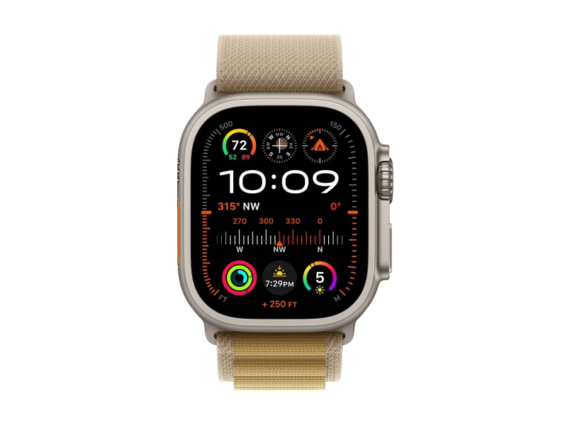 APPLE Watch Ultra2 v2 Cellular 49mm Natural Titanium Case with Tan Alpine Loop - Medium (mx4f3se/a)