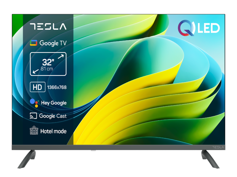 Tesla Q32E665GHS QLED TV 32" HD ready, Google smart TV, HDMI x 2, USB x 2, siva