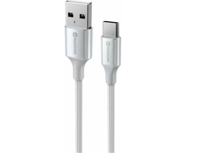 Swissten Data cable textile II USB / USB-C 1.5m White