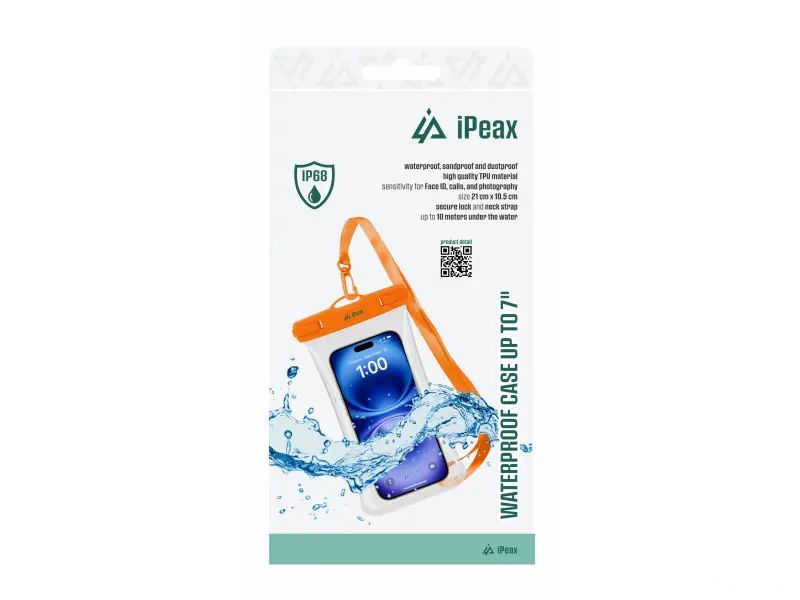 iPEAX Waterproof case 7"", Orange