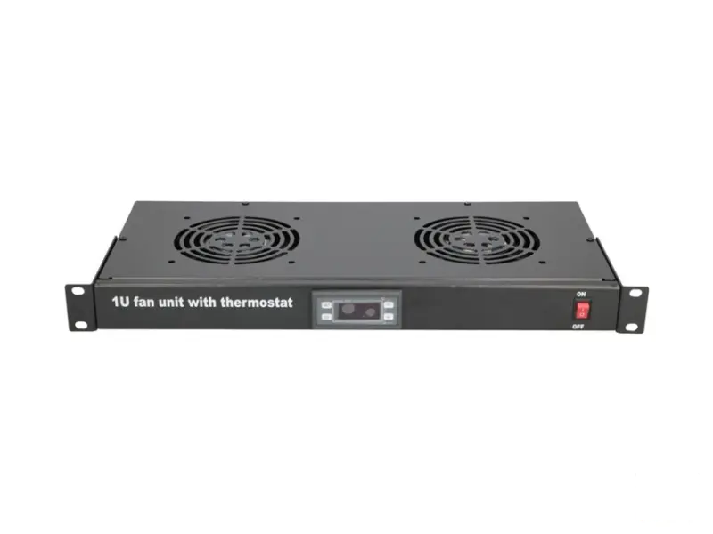 MAXPRO LINE Ventilacioni panel-polica, dva ventilatora i termostat, 1U