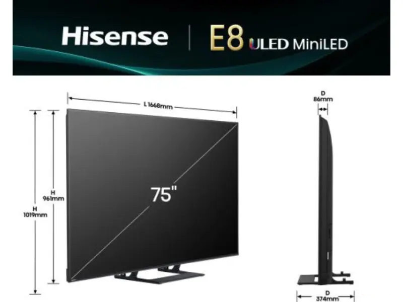 Hisense 75E8Q smart TV 75″