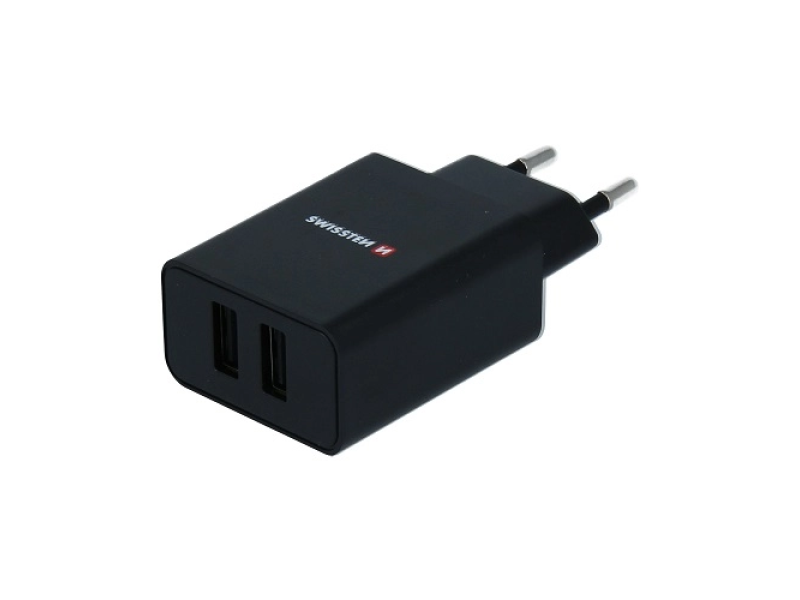 Swissten charger smart 2x USB 2.1 A data cable USB/Type C 1.2 M
