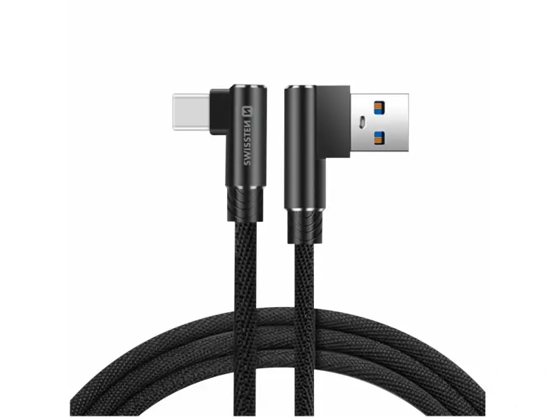 Swissten Kabl Arcade Gaming USB To Type-C 100W USB 1.2m - Black