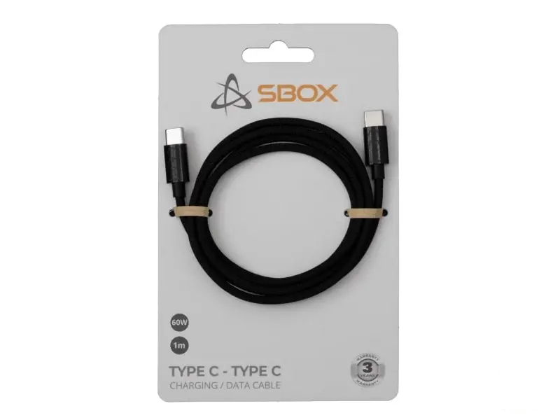 SBOX USB 3.0 TYPE C - TYPE C M/M 1M Crni 60W