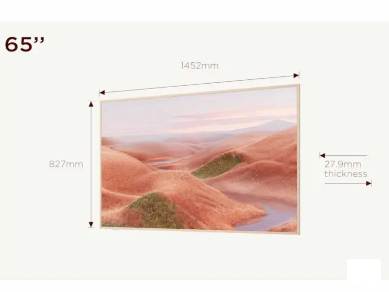 TCL 65A300W NXTFRAME QLED TV 65", Google TV smart, Panel refresh 120 Hz, AIPQ Processor