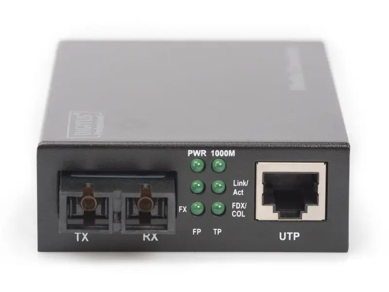 Digitus Gigabit media converter, RJ45 na SC, do 500 m, crni