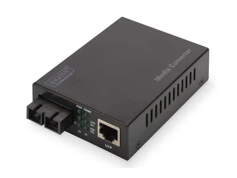 Digitus Gigabit media converter, RJ45 na SC, do 500 m, crni