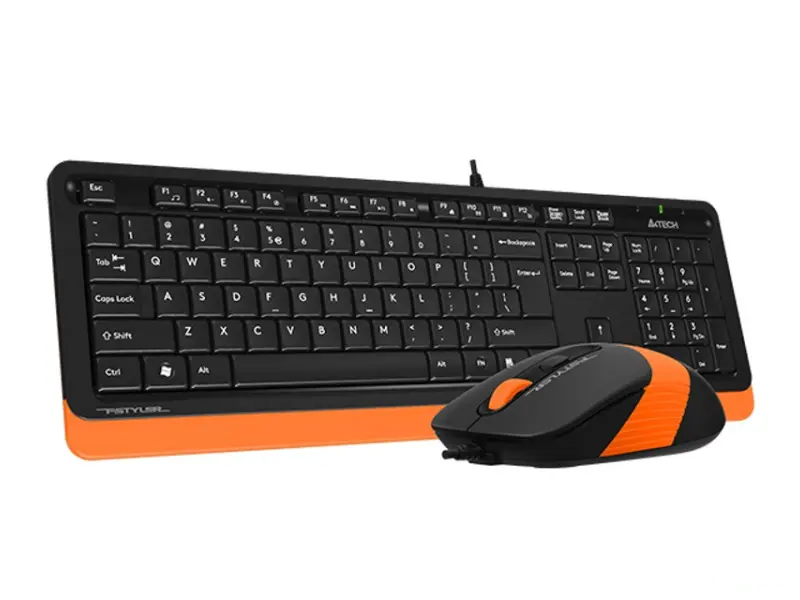 A4 TECH F1010 FSTYLER USB US narandžasta tastatura + USB narandžasti miš 