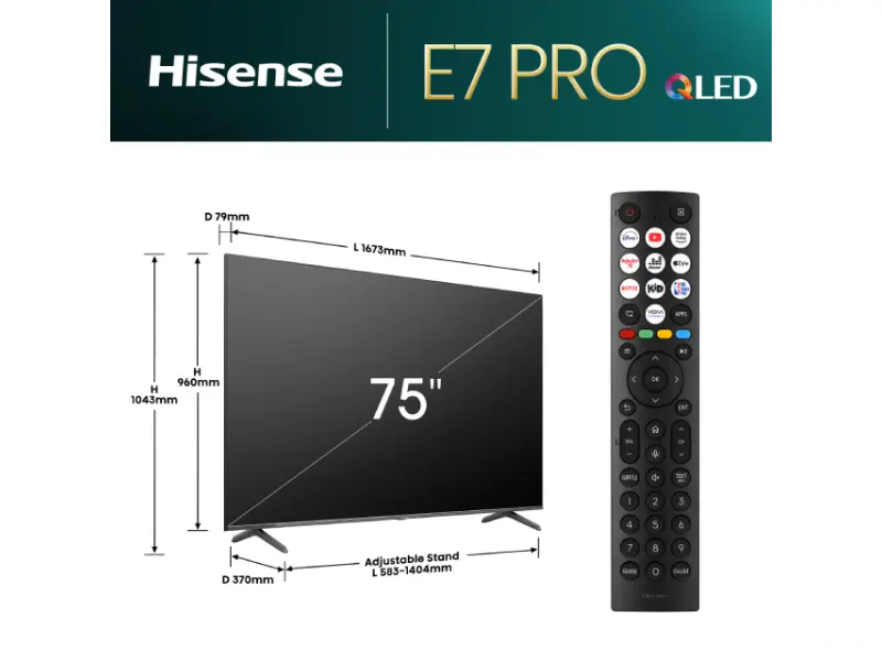 HISENSE 75 inča 75E7NQ PRO QLED 4K UHD Smart TV 