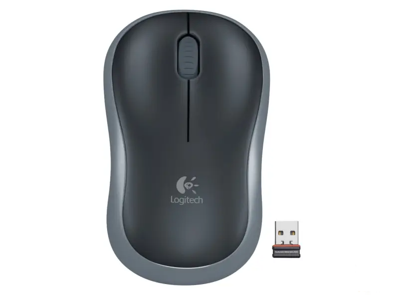 LOGITECH M185 Compact Wireless Mouse, 2.4 Ghz, 1000 dpi, 1 x AA Battery, 10 m, Grey