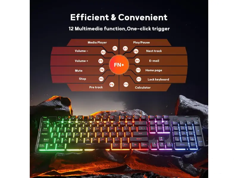 Redragon Tastatura Netherbane K521 RGB Wired Black Gaming
