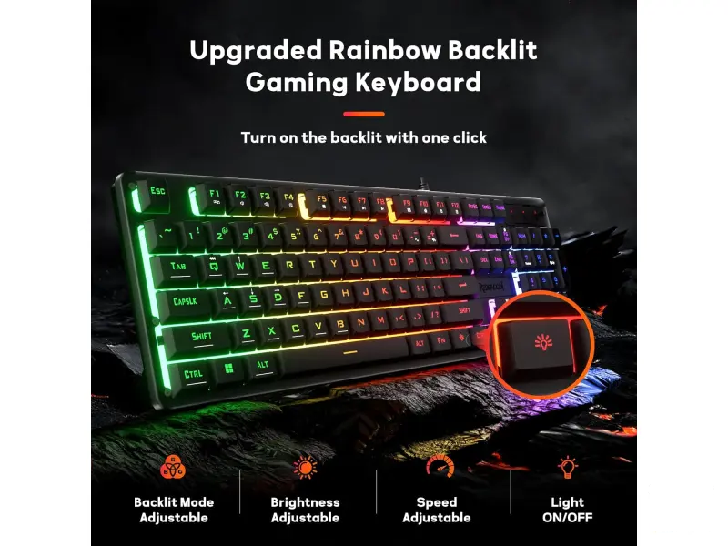Redragon Tastatura Netherbane K521 RGB Wired Black Gaming