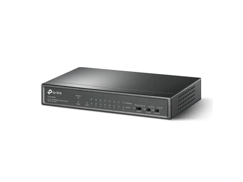 TP-LINK TL-SF1009P 9-Port 10/100Mbps Desktop Switch with 8-Port PoE+
