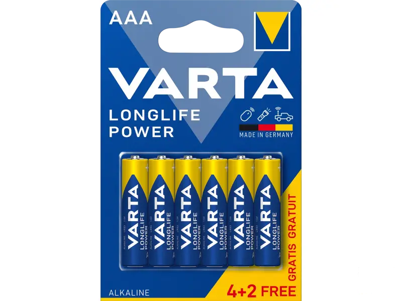 Alkalna baterija AAA Longlife Power LR03 4+2 Varta