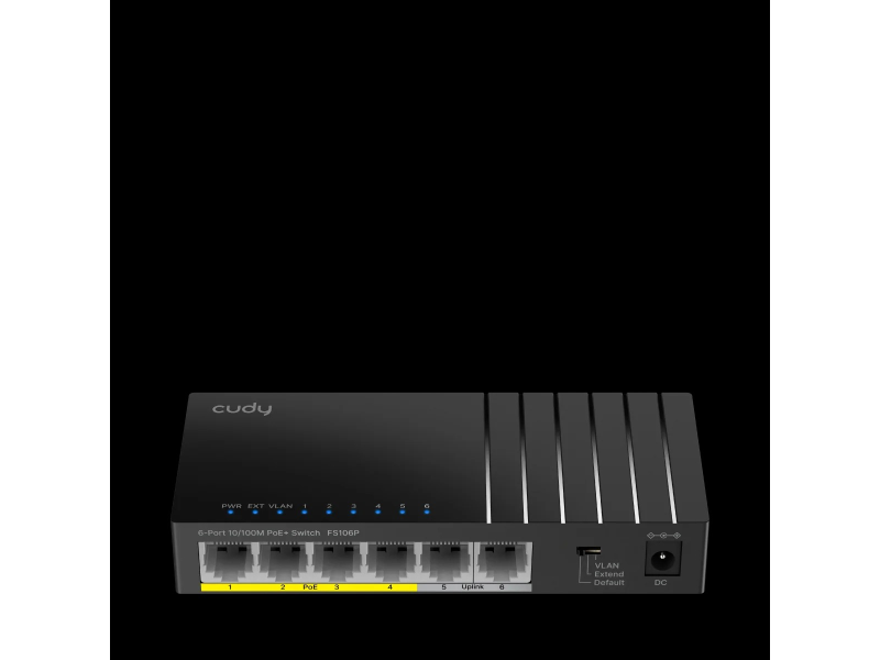 CUDY Switch FS106P, 6x 10/100Mbps RJ45 ports, 4 PoE+ ports