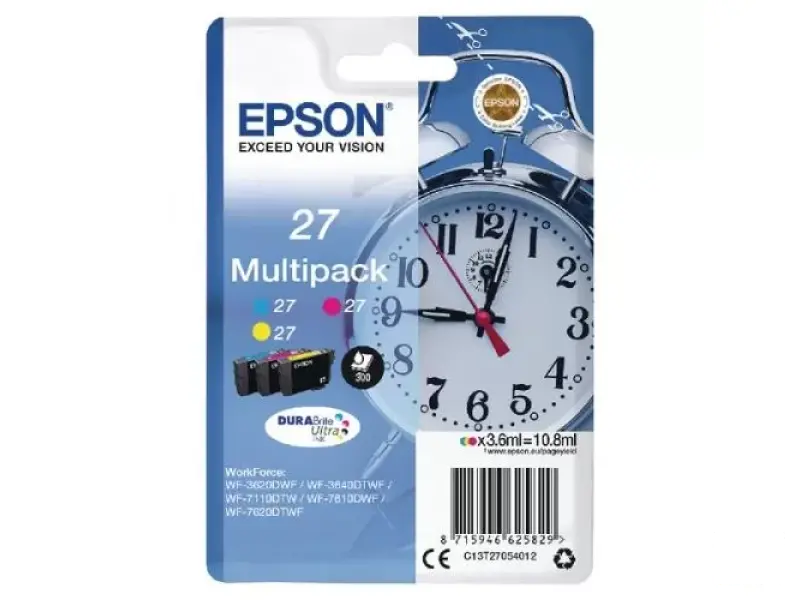 EPSON C13T27054012 Multipack 3-colour 27 DURABrite Ultra Ink