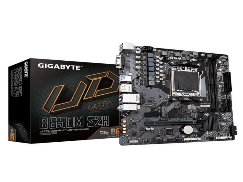 GIGABYTE AMD Ryzen MB B650M S2H, 2*DDR5 6400MHz, PCIe 4.0, AM5 Socket, GbE LAN, DP/HDMI/VGA