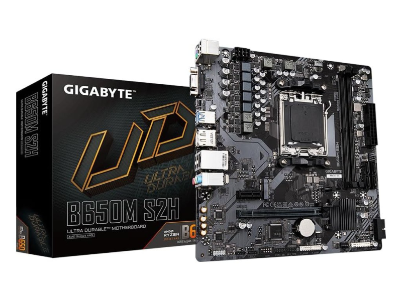GIGABYTE AMD Ryzen MB B650M S2H, 2*DDR5 6400MHz, PCIe 4.0, AM5 Socket, GbE LAN, DP/HDMI/VGA