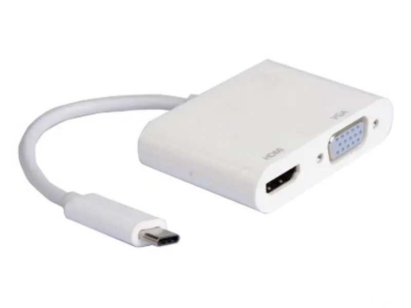 E-GREEN Adapter USB 3.1 tip C (M) - HDMI + VGA (F) beli 