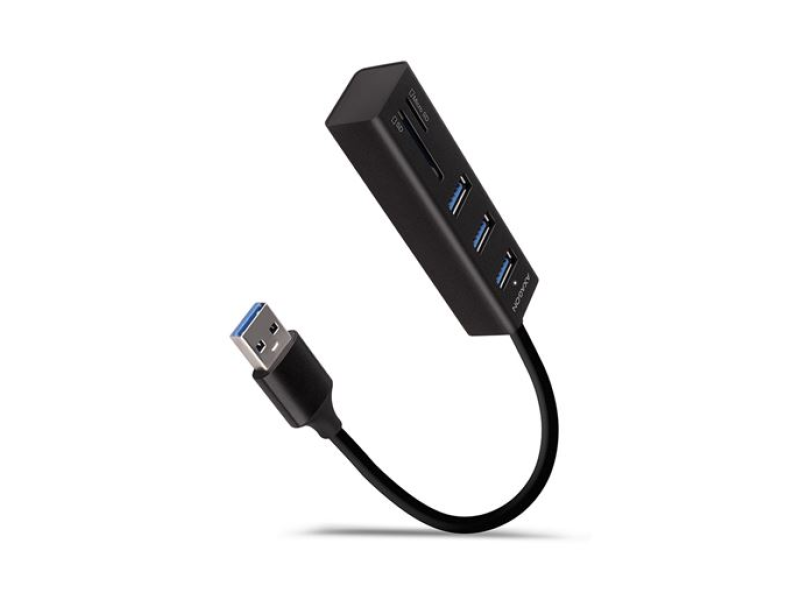 USB HUB 3x USB-A + SD/microSD, 20cm, HMA-CR3A, AXA