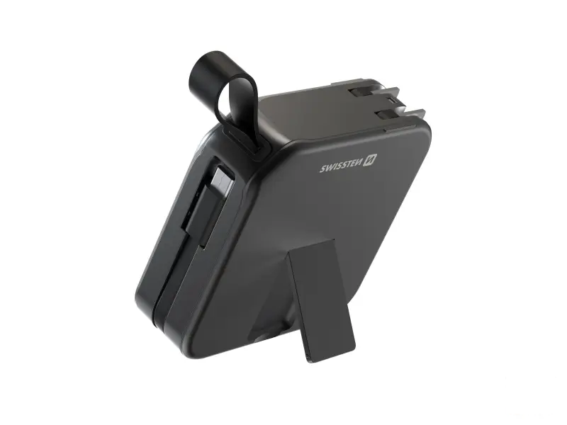 Swissten Powerbank All-In-One Pro with Exchangeable Plugs (US, EU, UK) 10000 mAh 20w - Black