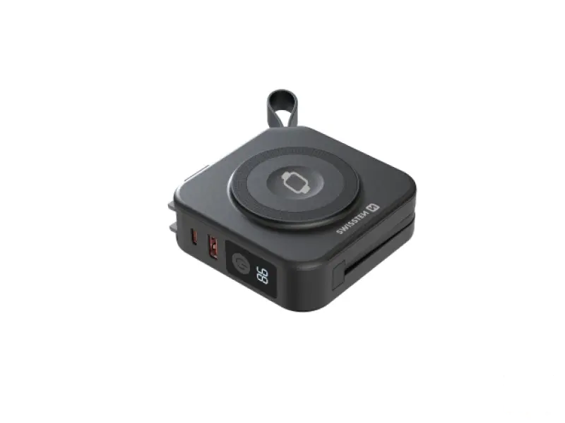 Swissten Powerbank All-In-One Pro with Exchangeable Plugs (US, EU, UK) 10000 mAh 20w - Black