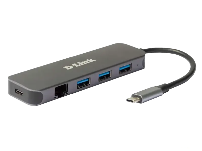 .D-Link HUB DUB-2334 5 -in-1 USB-C Hub with Gigabit Ethernet and Power Delivery