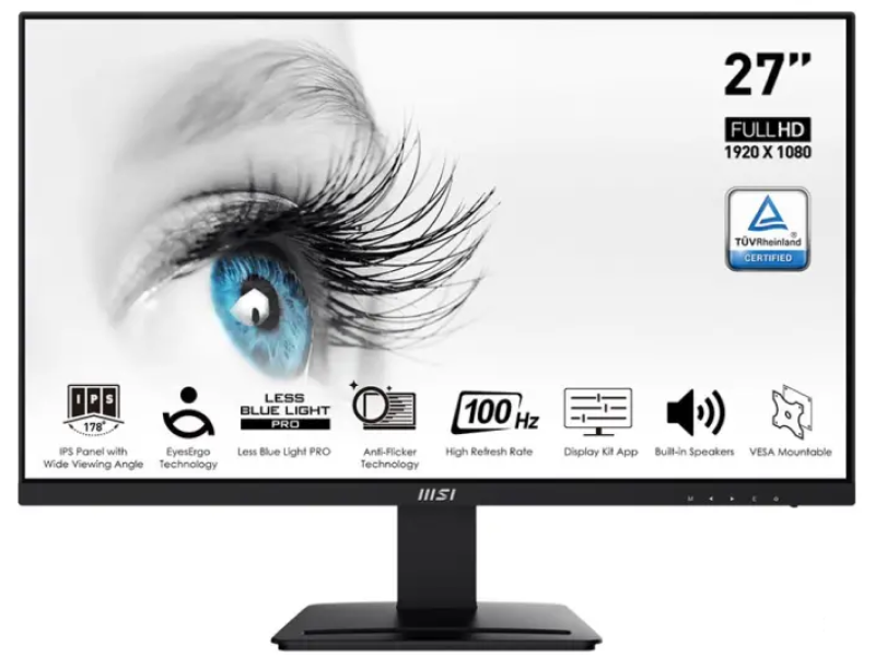 Monitor 27 MSI PRO MP273A Flat FHD IPS 100Hz HDMI/DP/VGA