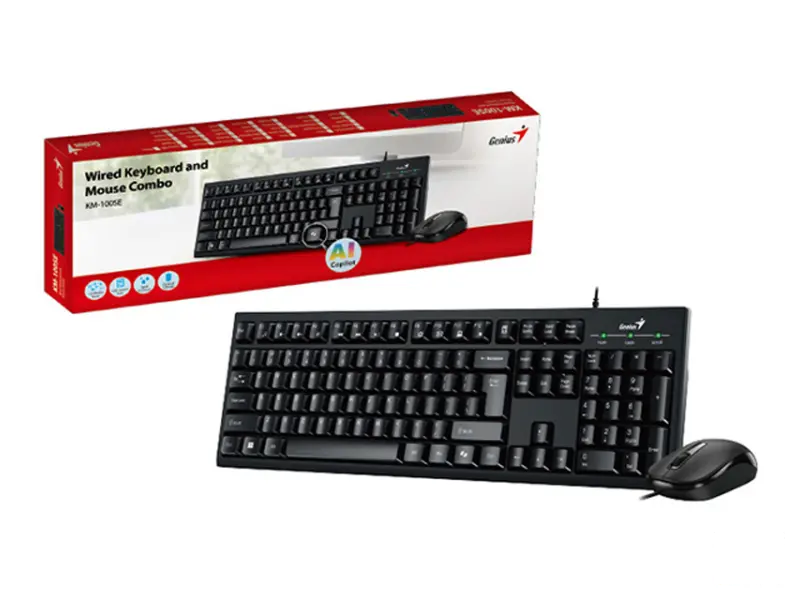 GENIUS KM-100SE USB US crna tastatura+ USB crni miš 