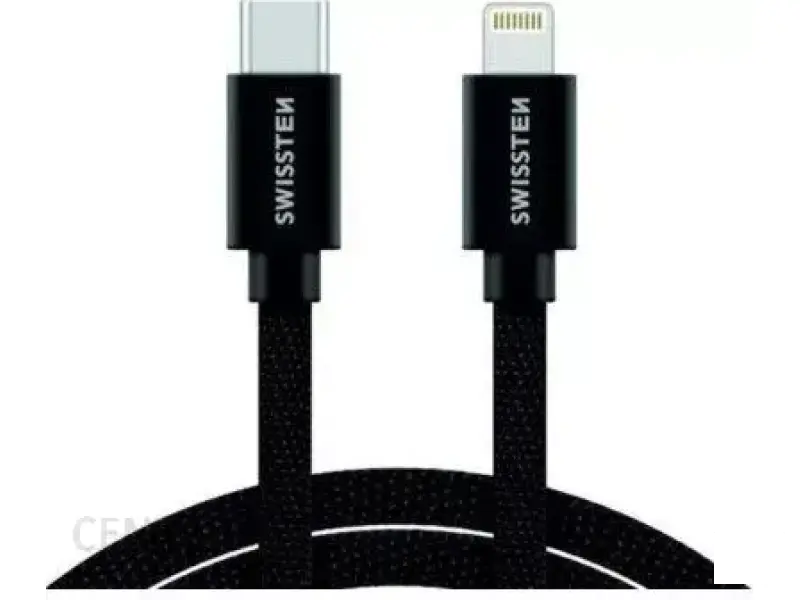 Swissten Data kabl Textile USB-C/Lightning MFi 1.2 m Black