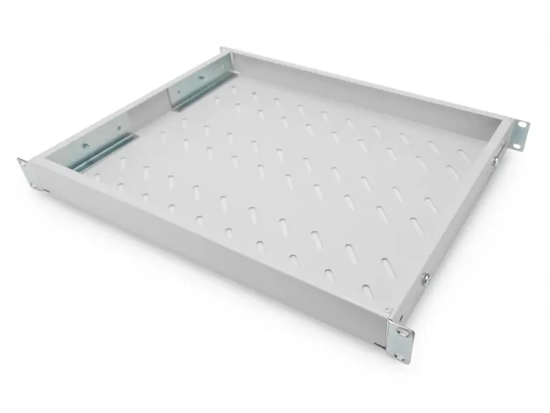 Digitus Polica fiksna 483 mm (19"), nosivost do 50 kg, 44,5×482×350–550 mm, siva