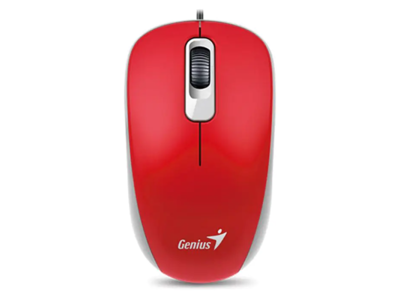 Genius Miš DX-110 USB Optical crveni, 1200dpi, 3 dugmeta, 1,5m kabl