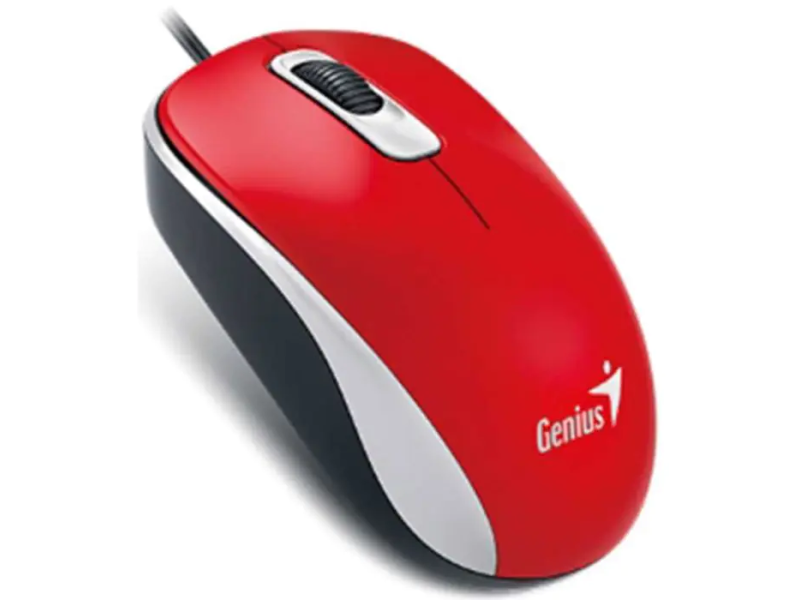 Genius Miš DX-110 USB Optical crveni, 1200dpi, 3 dugmeta, 1,5m kabl