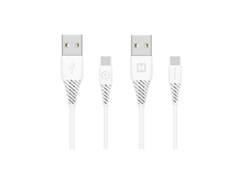 Swissten DATA CABLE USB / USB-C WHITE 1.5 M (9mm)