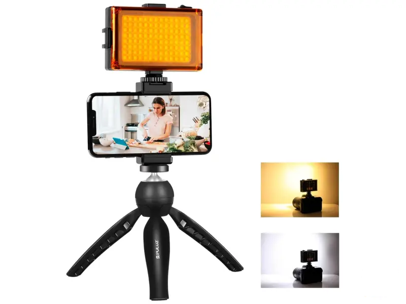 Puluz komplet za snimanje tronožac + LED lampa + kopca za telefon