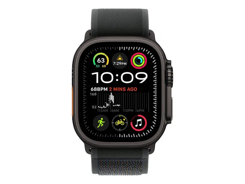 APPLE Watch Ultra2 v2 Cellular 49mm Black Titanium Case with Black Trail Loop - M/L (mx4v3se/a) 