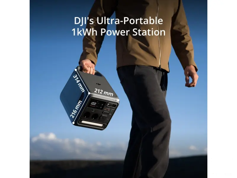 DJI Power 1000 Mini, 1kWh, AC output port x2, USB-C x1, USB-A x2, SDC x1, USB-C Retractable Cable x1