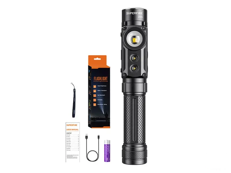 Superfire J05 Flashlight Full Set